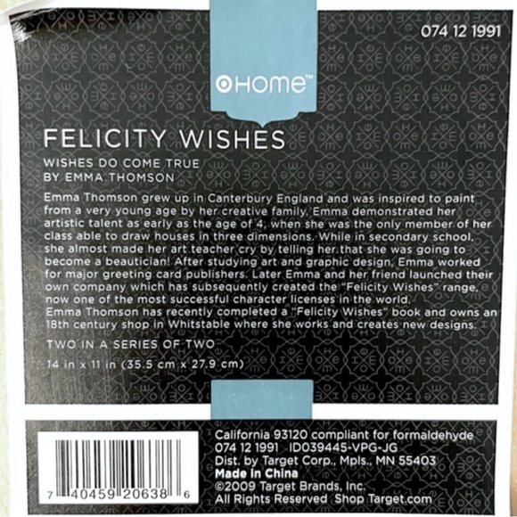 NWT~Emma Thomson-Framed Art Poster-Felicity Wishes-Wishes Do Come True - Picture 5 of 6